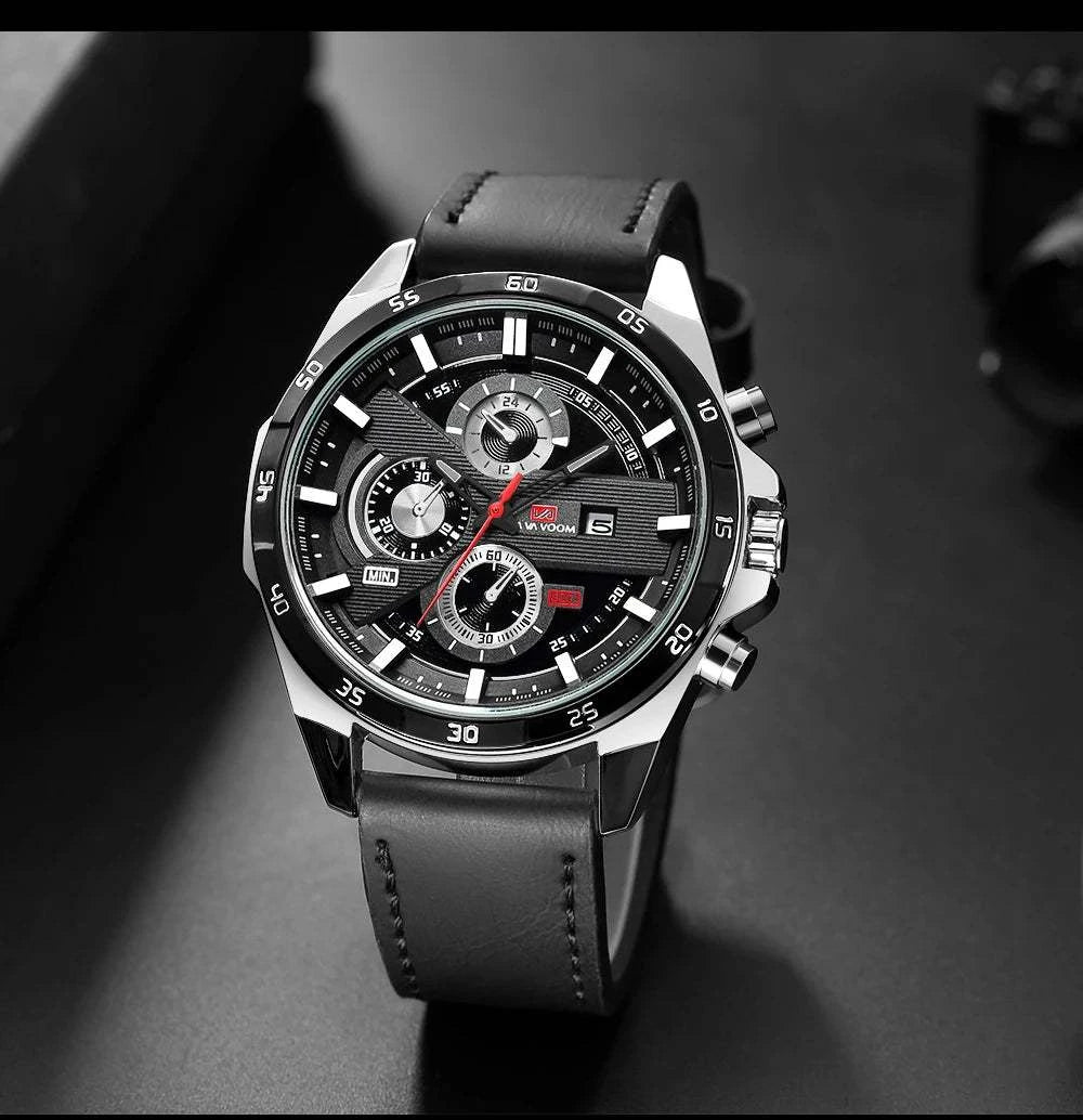 Men’s Sports Style Watch – 46mm Large Leather Racing Quartz Watch withThe Men’s Sports Style Watch is designed for the modern man who values both performance and style. This 46mm large watch features a striking black and rose gold coloShop All I WantShop All I WantSports Style Watch – 46mm Large Leather Racing Quartz Watch
