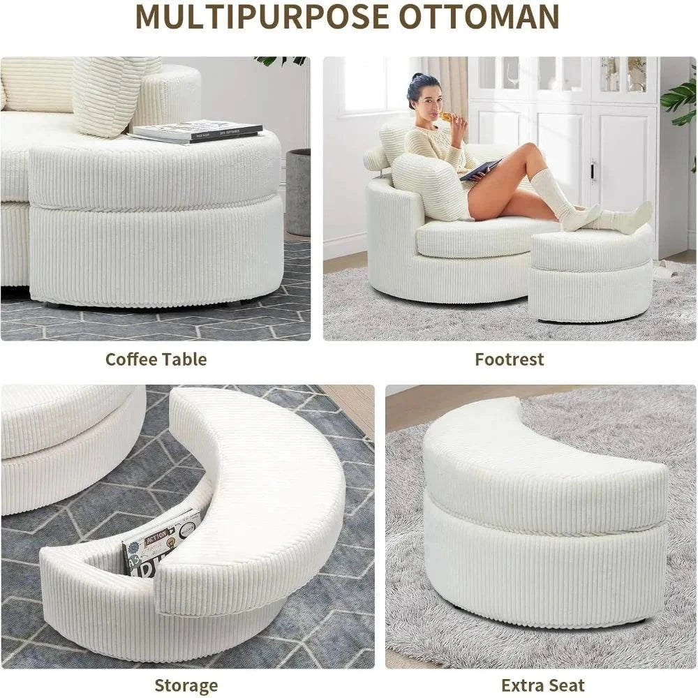 Cozy Round Reading Swivel Accent Chair โ With Ottoman & Pillow ๐๏ธElevate your living space with the Cozy Round Reading Swivel Accent Chair โ With Ottoman & Pillow ๐๏ธ Designed for both comfort and style, this chair features a Shop All I WantShop All I WantCorduroy Swivel Accent Chair โ