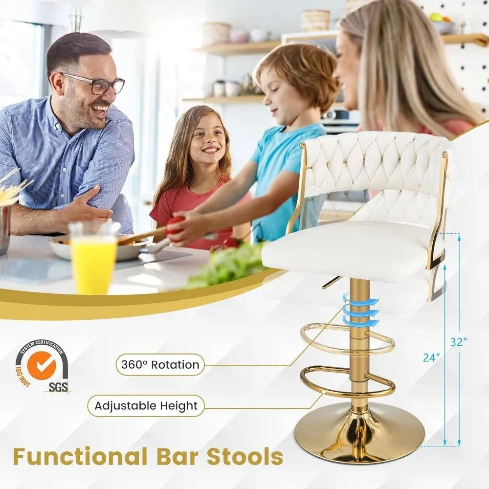 Adjustable Bar Stools Set of 2, Swivel & Upholstered for Comfort 🍸Enhance your kitchen or bar area with this set of 2 adjustable bar stools, designed for both comfort and style. Featuring a swivel function and soft upholstery, thesShop All I WantShop All I WantAdjustable Bar Stools Set