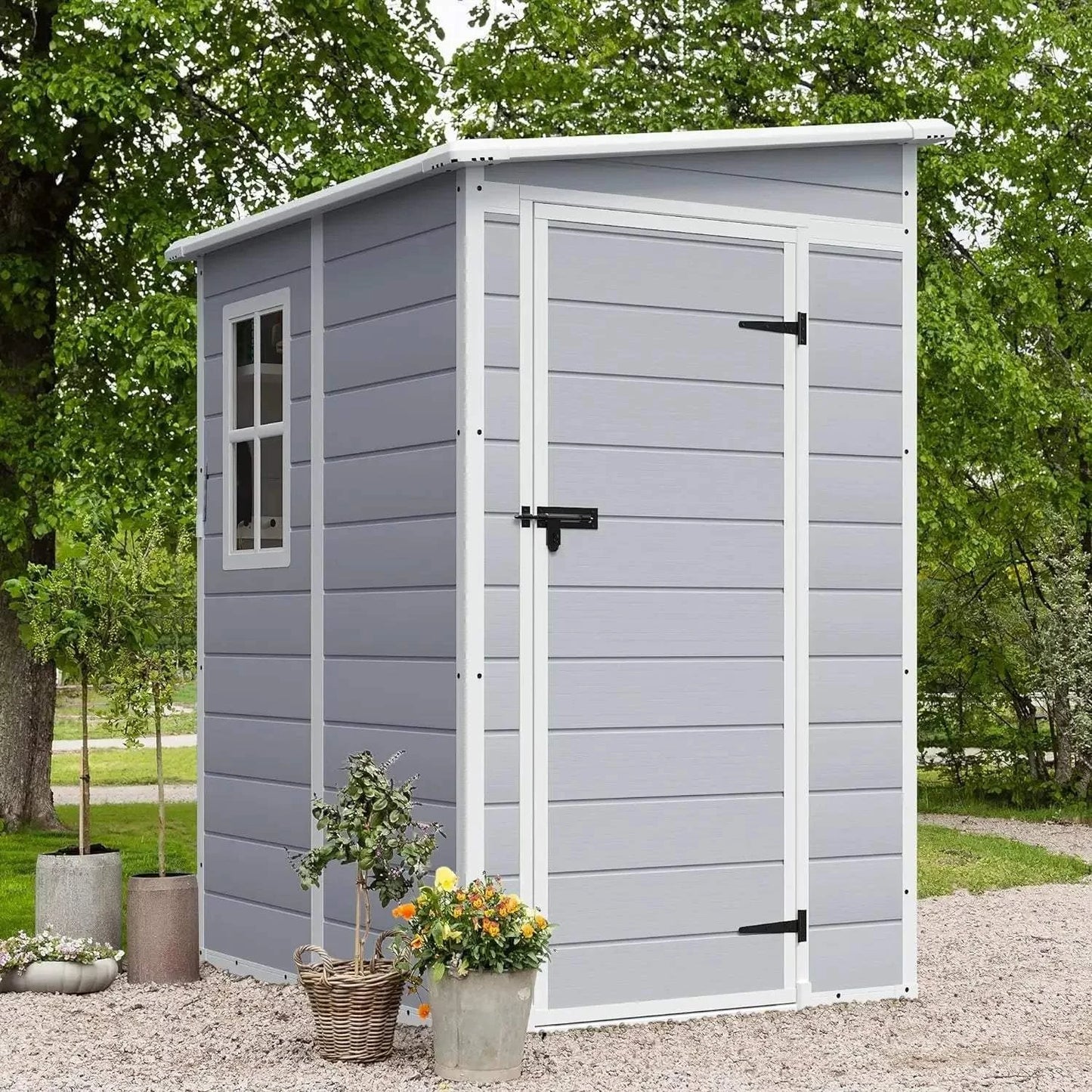 6x4 FT Outdoor Resin Storage Shed 🏡Maximize your outdoor space with this 6x4 FT Outdoor Resin Storage Shed 🏡, designed to keep your garden tools, outdoor furniture, or equipment organized and safe. TShop All I WantShop All I Want6x4 FT Outdoor Resin Storage Shed 🏡