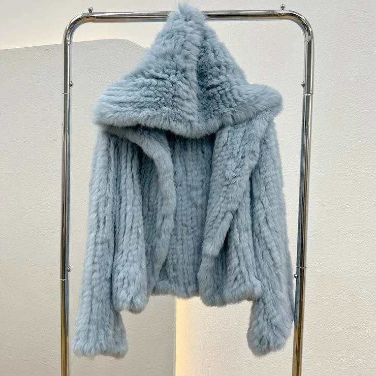 Real Rabbit Fur Coat -Miami stylish warmth 🌴Embrace winter in style with the AnnSirGra Real Rabbit Fur Coat. Featuring 100% genuine rabbit fur with a chic flare sleeve and hood, this coat combines warmth with SHOP ALL I WANTShop All I WantReal Rabbit Fur Coat