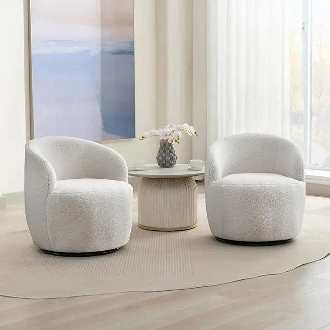 Bouclé Swivel Barrel Chairs – Comfy & Stylish Set of 2 🪑Enhance your sitting room designs with these Bouclé Swivel Barrel Chairs, a perfect duo for modern home design ideas. Featuring a minimalist modern aesthetic, these Shop All I WantShop All I WantBouclé Swivel Barrel Chairs – Comfy & Stylish Set