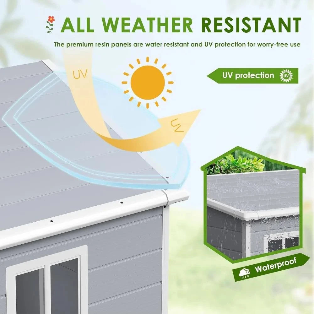 6x4 FT Outdoor Resin Storage Shed 🏡Maximize your outdoor space with this 6x4 FT Outdoor Resin Storage Shed 🏡, designed to keep your garden tools, outdoor furniture, or equipment organized and safe. TShop All I WantShop All I Want6x4 FT Outdoor Resin Storage Shed 🏡