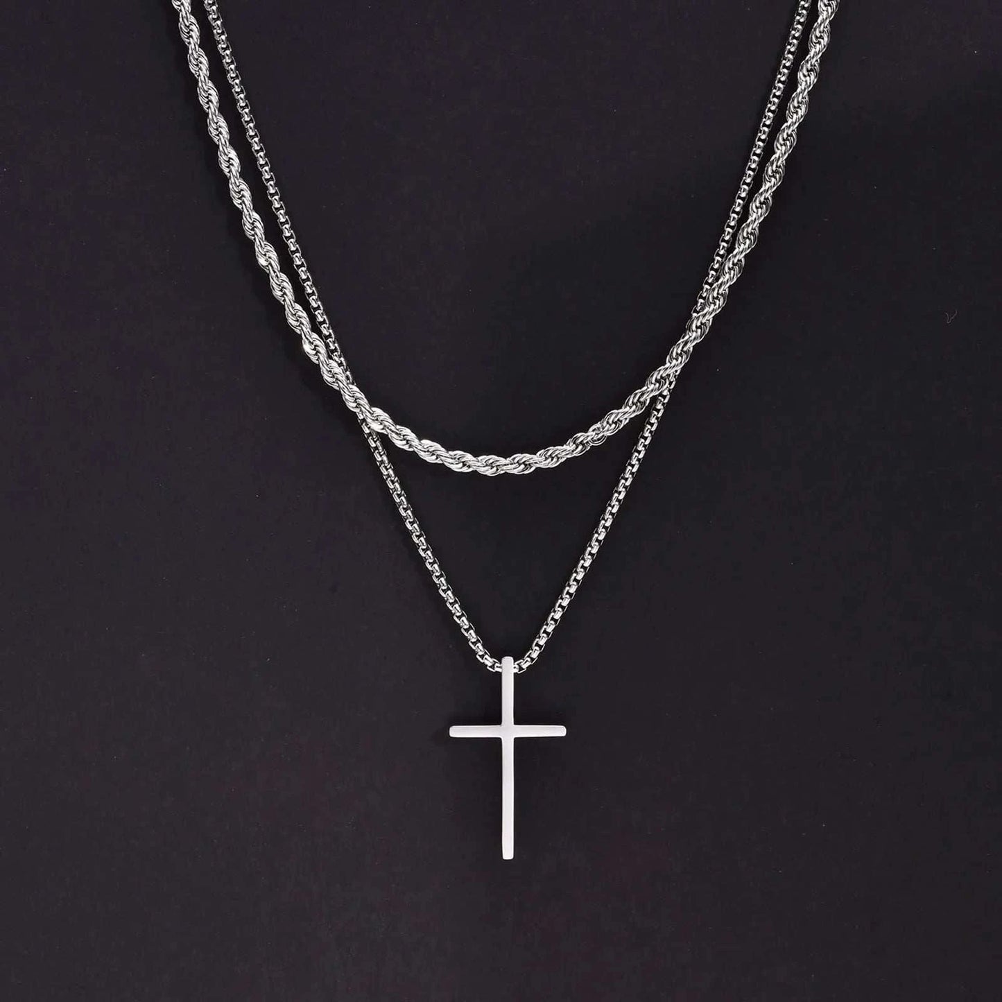 Layered Cross Pendant Necklace for Men ✝️🔗This Layered Cross Pendant Necklace for Men is a stylish and meaningful accessory. Here are the key details:
Design: The necklace features a layered design with muSHOP ALL I WANTShop All I WantLayered Cross Pendant Necklace