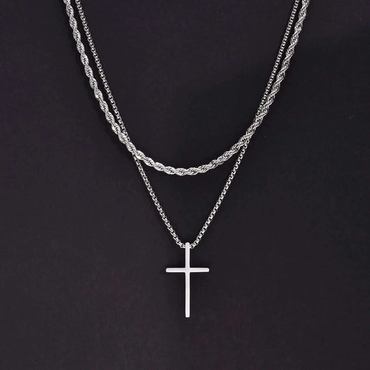 Layered Cross Pendant Necklace for Men ✝️🔗This Layered Cross Pendant Necklace for Men is a stylish and meaningful accessory. Here are the key details:
Design: The necklace features a layered design with muSHOP ALL I WANTShop All I WantLayered Cross Pendant Necklace