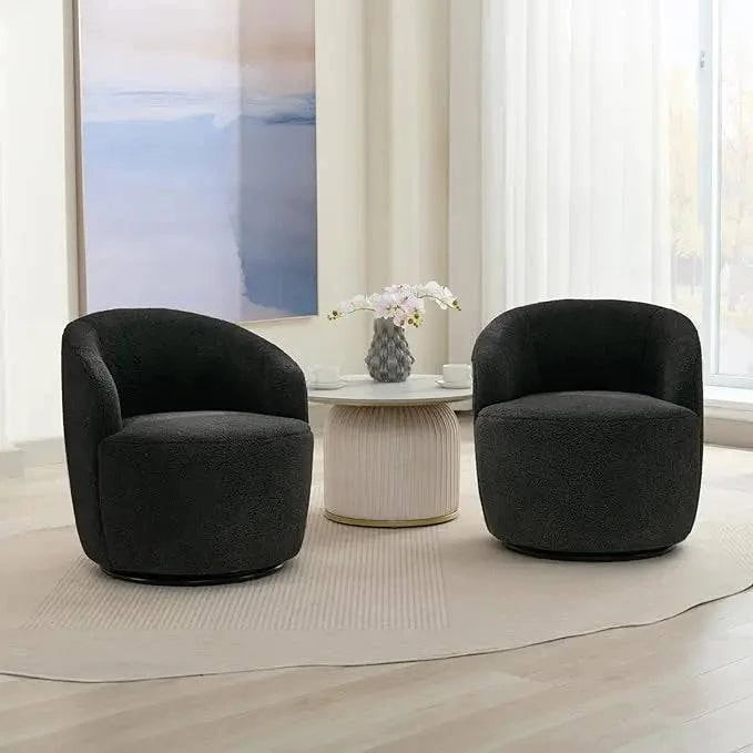 Bouclé Swivel Barrel Chairs – Comfy & Stylish Set of 2 🪑Enhance your sitting room designs with these Bouclé Swivel Barrel Chairs, a perfect duo for modern home design ideas. Featuring a minimalist modern aesthetic, these Shop All I WantShop All I WantBouclé Swivel Barrel Chairs – Comfy & Stylish Set