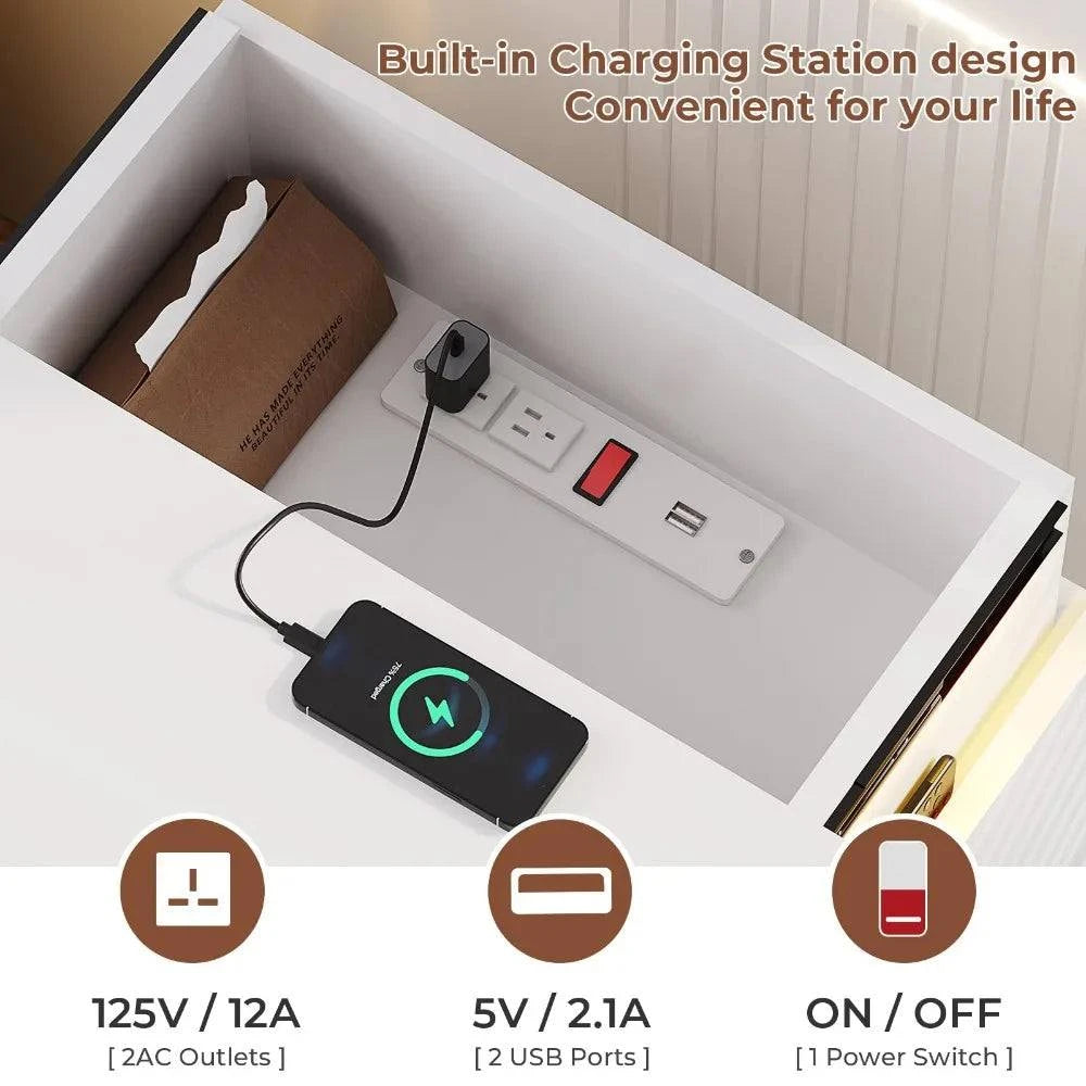 2 Nightstands Set with Charging StationEnhance your bedroom’s functionality and style with this 2 Nightstands Set with Charging Station. Designed with a Modern Morocco appearance, these nightstands offer Shop All I WantShop All I Want2 Nightstands Set