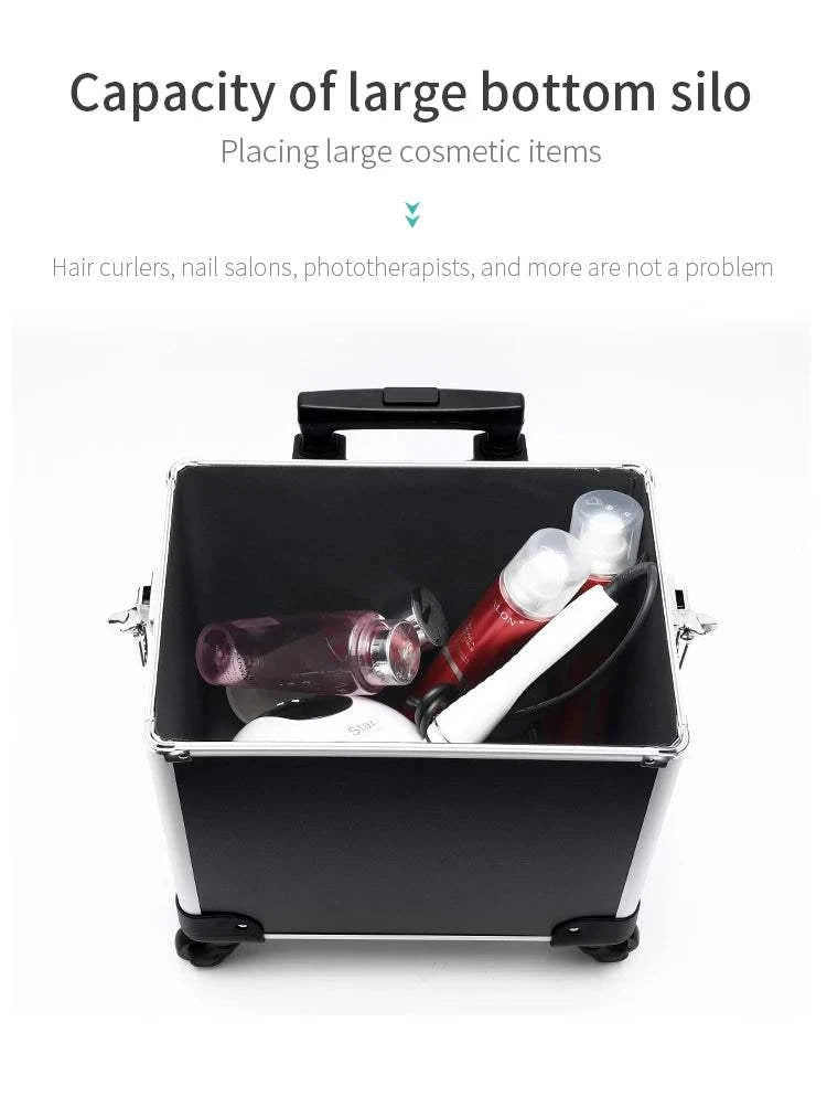 4-in-1 Cosmetic Rolling Trolley on Wheels - Pink Makeup Train Case 💄✨Organize your beauty essentials in style with the 4-in-1 Cosmetic Rolling Trolley on Wheels. Perfect for makeup artists or beauty enthusiasts, this pink makeup trainShop All I WantShop All I Want-1 Cosmetic Rolling Trolley