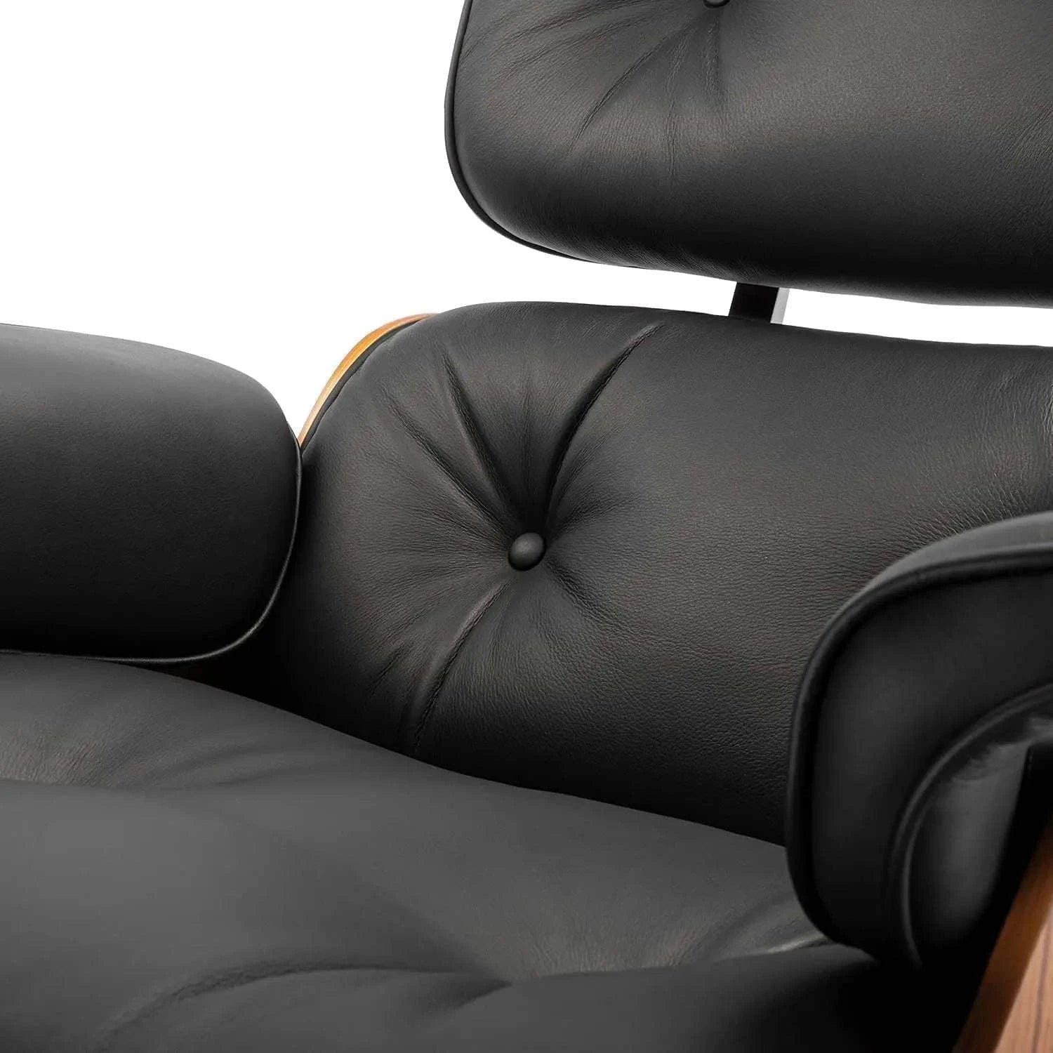 Black Leather Chaise Lounge Chair & Ottoman - Mid Century Modern DesigSPECIFICATIONSBrand Name: MKDKInstallation Method: self-containedOrigin: US(Origin)Hign-concerned Chemical: NoneType: Living Room FurnitureSpecific Use: Chaise LoungShop All I WantShop All I WantBlack Leather