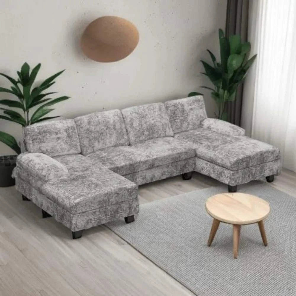 Convertible U-Shaped Sectional Sofa with Double Chaise - 4-Seat ModernTransform your living space with the Convertible U-Shaped Sectional Sofa, designed for ultimate comfort and versatility. This modern 4-seat sofa features a spacious Shop All I WantShop All I Want-Shaped Sectional Sofa