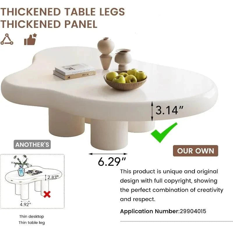 Cloud Coffee Table with 18.89-Inch Legs - White Modern Freeform DesignAdd a touch of contemporary elegance to your living space with the Cloud Coffee Table. Featuring a sleek white freeform design, this modern coffee table is perfect fShop All I WantShop All I WantCloud Coffee Table