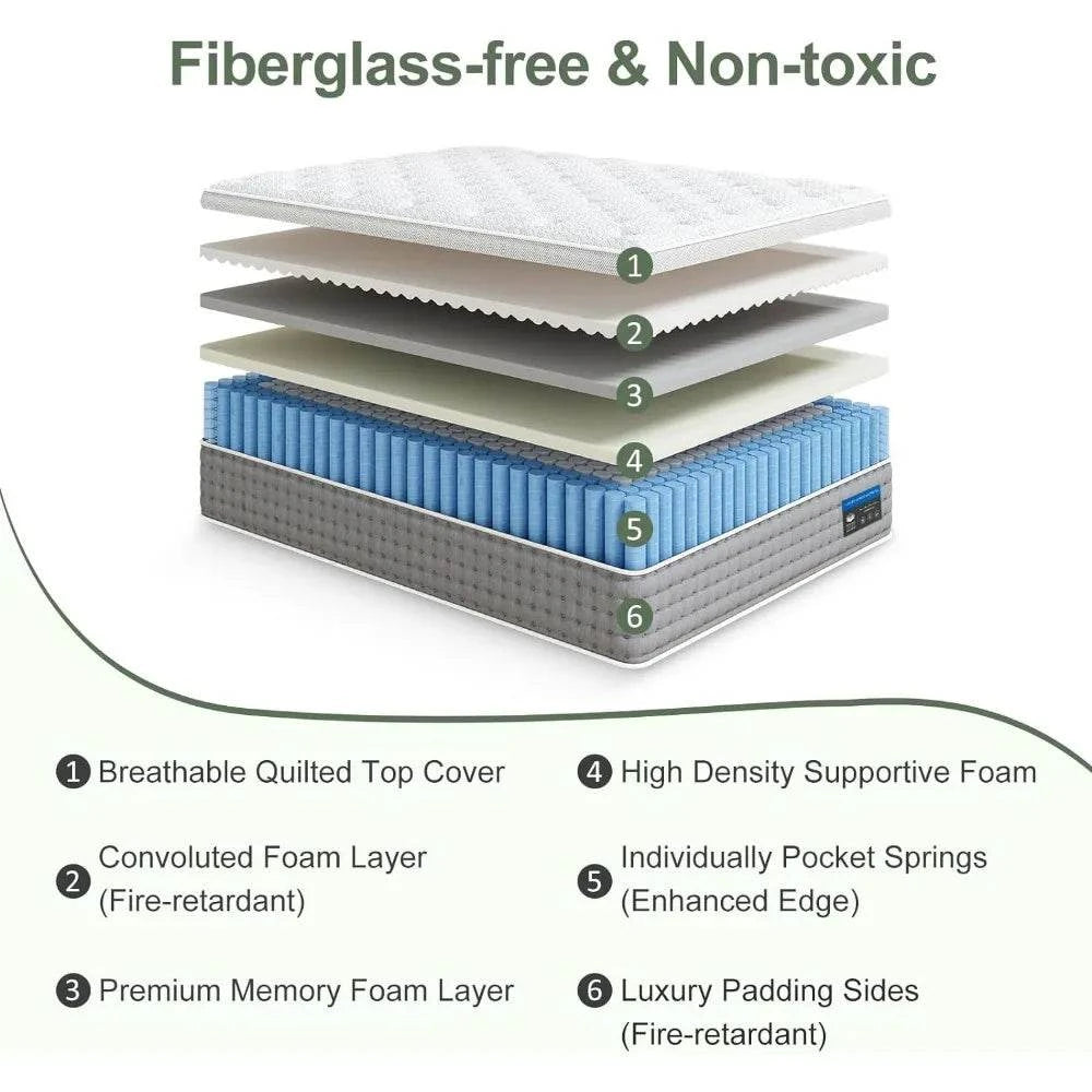 14-Inch Hybrid King Mattress 🛏️ Gel memory foam and pocket springs foIndulge in superior comfort with the 14-Inch Hybrid King Mattress 🛏️, designed with gel memory foam and pocket springs for optimal motion isolation. Whether you're Shop All I WantShop All I Want14-Inch Hybrid King Mattress 🛏️ Gel memory foam