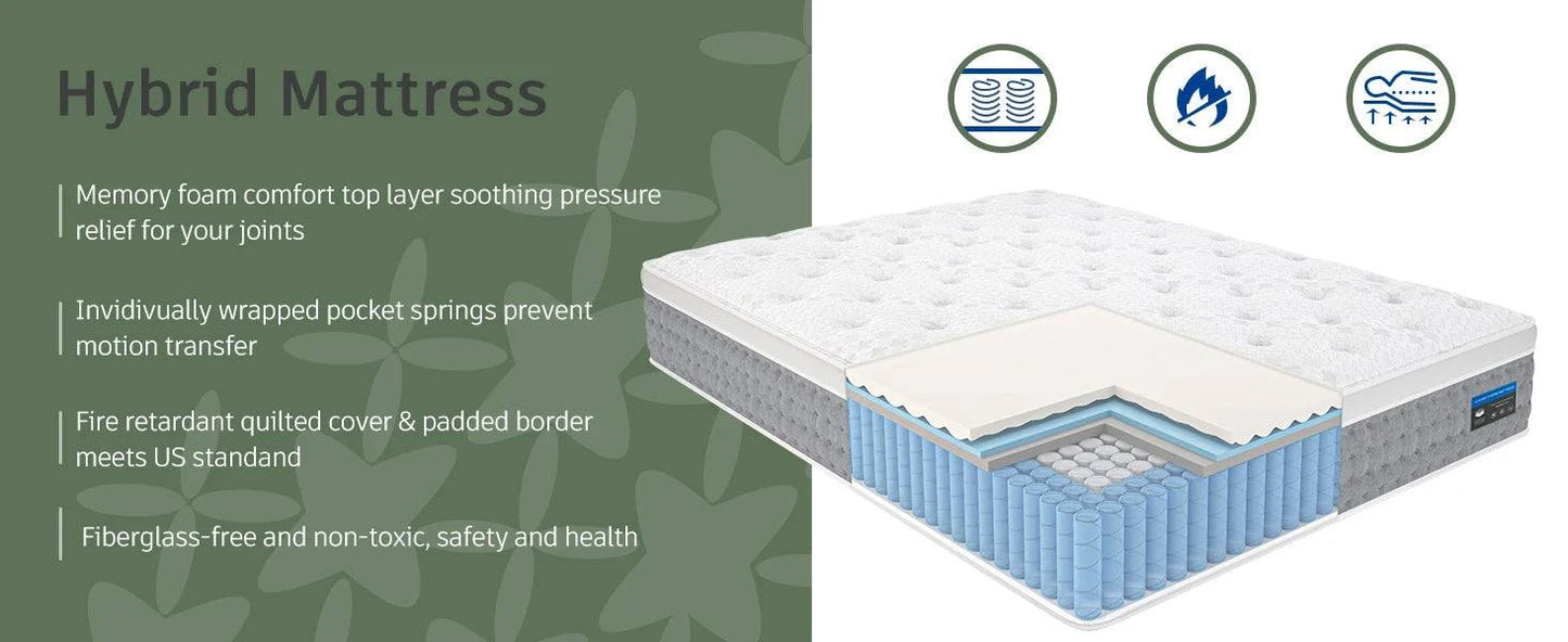 14-Inch Hybrid King Mattress ๐๏ธ Gel memory foam and pocket springs foIndulge in superior comfort with the 14-Inch Hybrid King Mattress ๐๏ธ, designed with gel memory foam and pocket springs for optimal motion isolation. Whether you're Shop All I WantShop All I Want14-Inch Hybrid King Mattress ๐๏ธ Gel memory foam