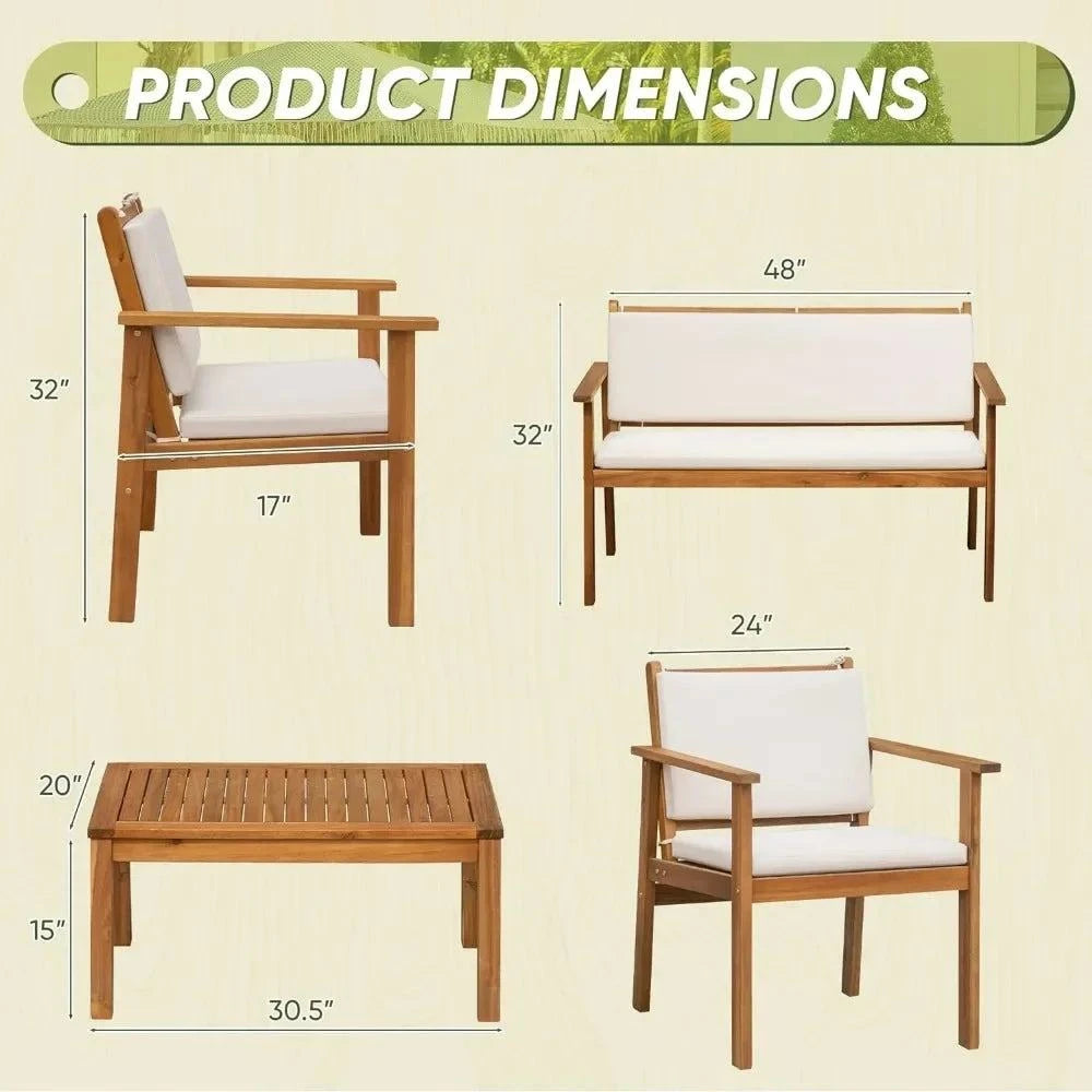 4-Piece Acacia Wood Patio Set with Cushions 🌞Transform your outdoor space with the stylish and comfortable 4-Piece Acacia Wood Patio Set with Cushions. Perfect for modern home design ideas, this garden sofa setShop All I WantShop All I Want4-Piece Acacia Wood Patio Set