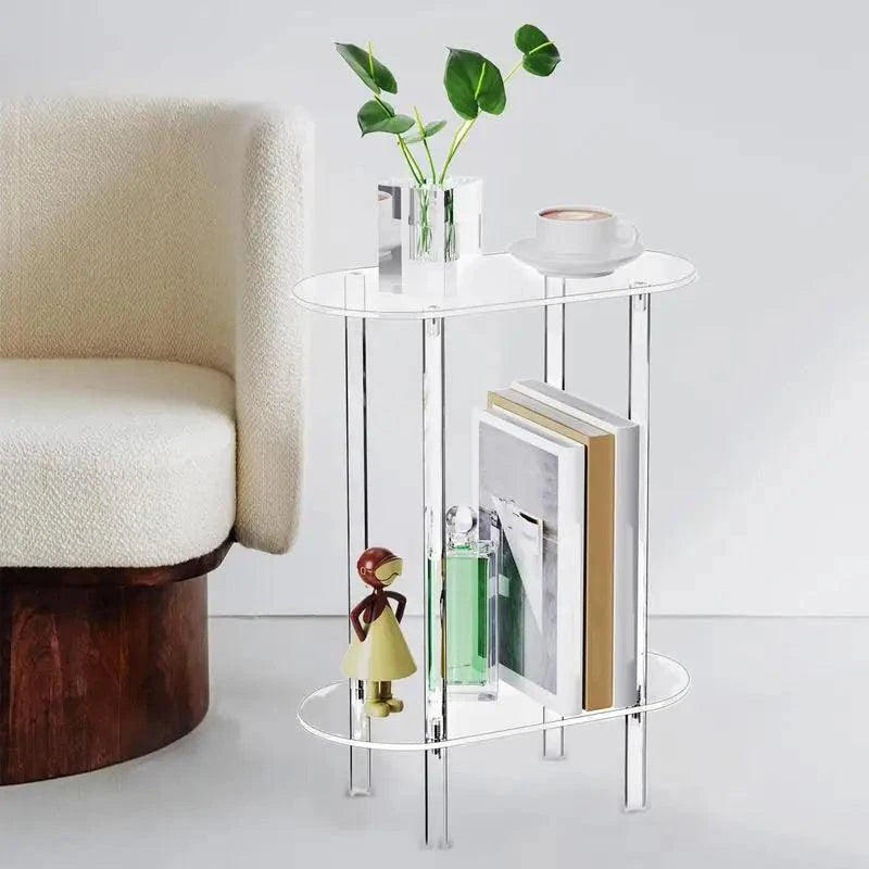 Acrylic 2-Tier Tea Table, Sofa Side & NightstandThis sleek and modern acrylic 2-tier tea table serves as a stylish addition to your living room or bedroom. Whether used as a side table for your sofa or a nightstanShop All I WantShop All I WantAcrylic 2-Tier Tea Table, Sofa Side & Nightstand