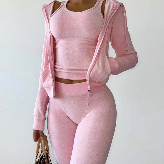 Fleece 3-Piece Set 🍂❄️ #LuxuryTracksuitIntroducing our Fleece 3-Piece Set – the epitome of luxury and comfort for the autumn and winter seasons. Crafted with the finest fleece materials, this ensemble comSHOP ALL I WANTShop All I WantFleece 3-Piece Set
