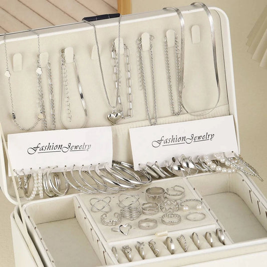 54 Pcs Vintage Pearl Jewelry Set | Elegant Earrings, Rings, Necklaces Elevate your accessory collection with this stunning 54 pcs vintage pearl jewelry set. This elegant assortment includes earrings, rings, heart pendant necklaces, andShop All I WantShop All I Want54 Pcs Vintage Pearl Jewelry Set