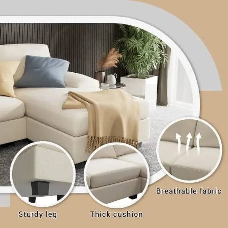 Convertible U-Shaped Sectional Sofa with Double Chaise & Memory Foam -Experience comfort and style with the Convertible U-Shaped Sectional Sofa, designed to elevate your living room. This spacious 4-seat sofa features a double chaise lShop All I WantShop All I Want-Shaped Sectional Sofa
