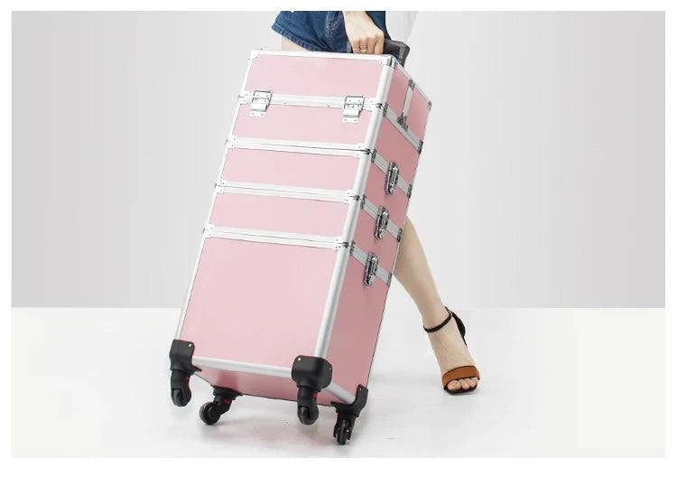 4-in-1 Cosmetic Rolling Trolley on Wheels - Pink Makeup Train Case 💄✨Organize your beauty essentials in style with the 4-in-1 Cosmetic Rolling Trolley on Wheels. Perfect for makeup artists or beauty enthusiasts, this pink makeup trainShop All I WantShop All I Want-1 Cosmetic Rolling Trolley