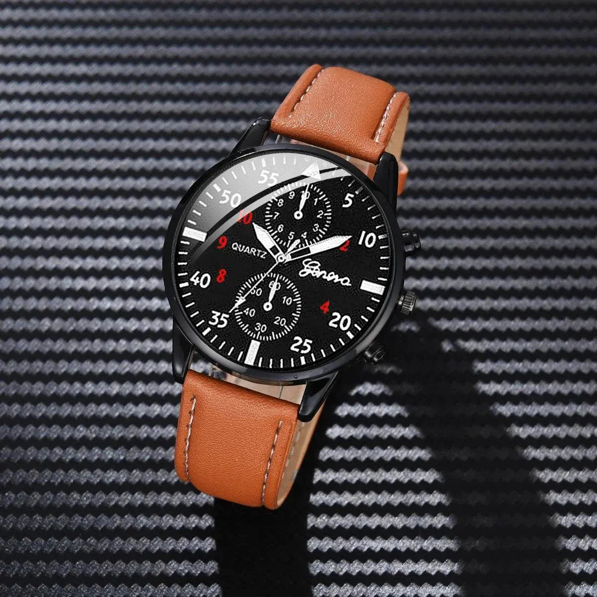 Men's Sports Watches Set | Luxury Quartz Wristwatch with Leather BraceElevate your style with this men's sports watches set, featuring a luxurious quartz wristwatch and a brown leather bracelet. This casual clock watch is perfect for bShop All I WantShop All I WantSports Watches Set