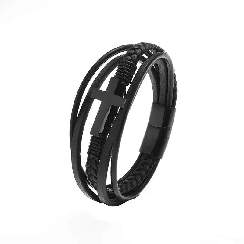 Classic Cross Leather Bracelet for MenIntroducing our Classic Cross Leather Bracelet for Men – where timeless design meets masculine elegance for a statement accessory.
🛡️ Symbolic Cross Design: The braSHOP ALL I WANTShop All I WantClassic Cross Leather Bracelet