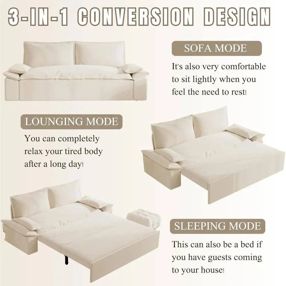 3-in-1 Convertible Queen Bed Sofa Size: 33.1 x 70.1 x 36Transform your sitting room designs with this Size: 33.1 x 70.1 x 36 3-in-1 Convertible Queen Bed Sofa, the perfect blend of style and versatility for modern home deShop All I WantShop All I Want-1 Convertible Queen Bed Sofa