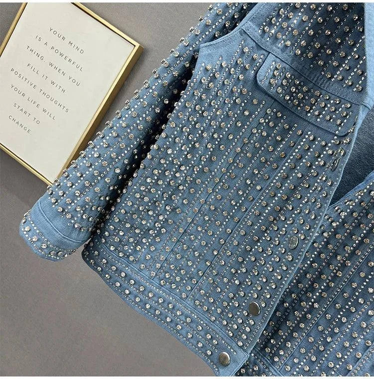 Patchwork Rivet Denim Jacket: Trendy Streetwear for Women! ✨This fashionable outerwear features a unique patchwork design adorned with stylish rivets, making it a standout piece for any casual outfit. With a classic lapel andShop All I WantShop All I WantPatchwork Rivet