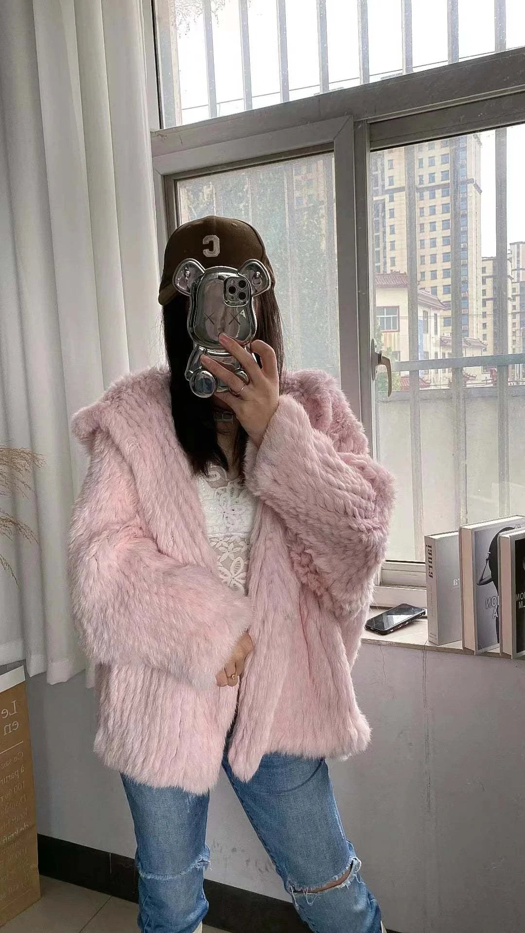 Real Rabbit Fur Coat -Miami stylish warmth 🌴Embrace winter in style with the AnnSirGra Real Rabbit Fur Coat. Featuring 100% genuine rabbit fur with a chic flare sleeve and hood, this coat combines warmth with SHOP ALL I WANTShop All I WantReal Rabbit Fur Coat
