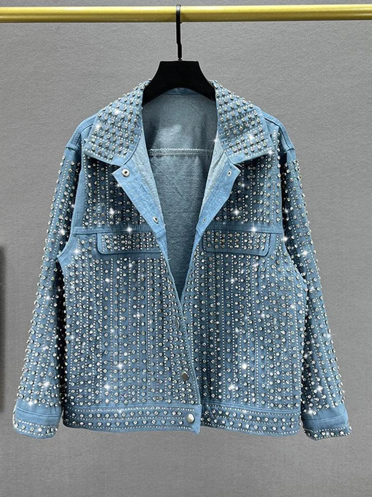 Patchwork Rivet Denim Jacket: Trendy Streetwear for Women! ✨This fashionable outerwear features a unique patchwork design adorned with stylish rivets, making it a standout piece for any casual outfit. With a classic lapel andShop All I WantShop All I WantPatchwork Rivet