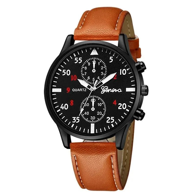 Men's Sports Watches Set | Luxury Quartz Wristwatch with Leather BraceElevate your style with this men's sports watches set, featuring a luxurious quartz wristwatch and a brown leather bracelet. This casual clock watch is perfect for bShop All I WantShop All I WantSports Watches Set