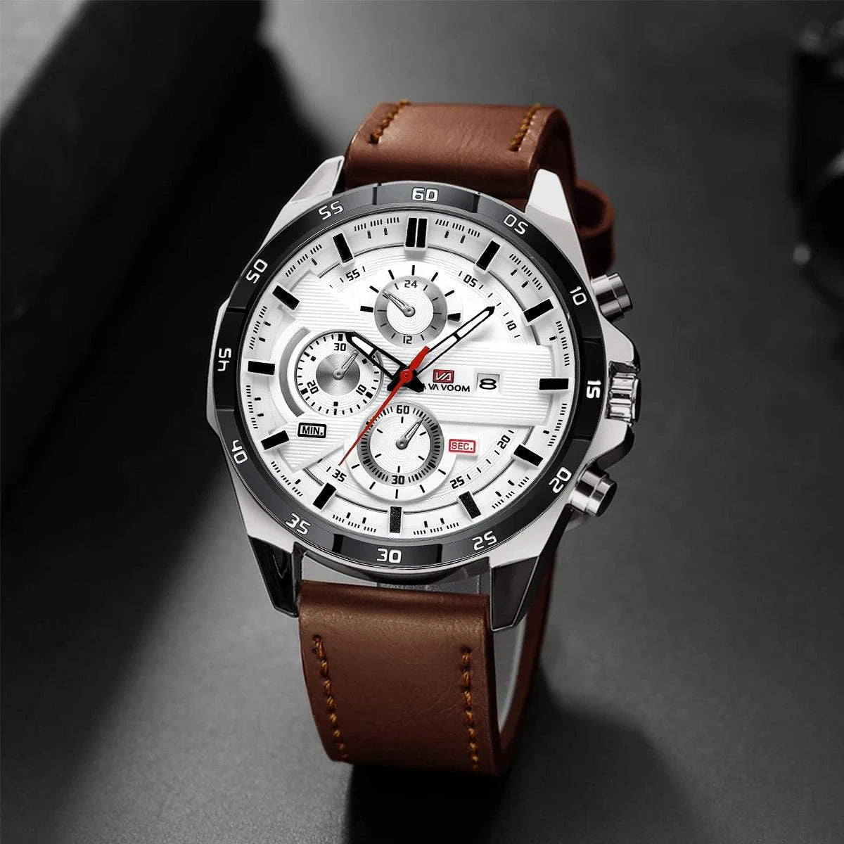 Men’s Sports Style Watch – 46mm Large Leather Racing Quartz Watch withThe Men’s Sports Style Watch is designed for the modern man who values both performance and style. This 46mm large watch features a striking black and rose gold coloShop All I WantShop All I WantSports Style Watch – 46mm Large Leather Racing Quartz Watch
