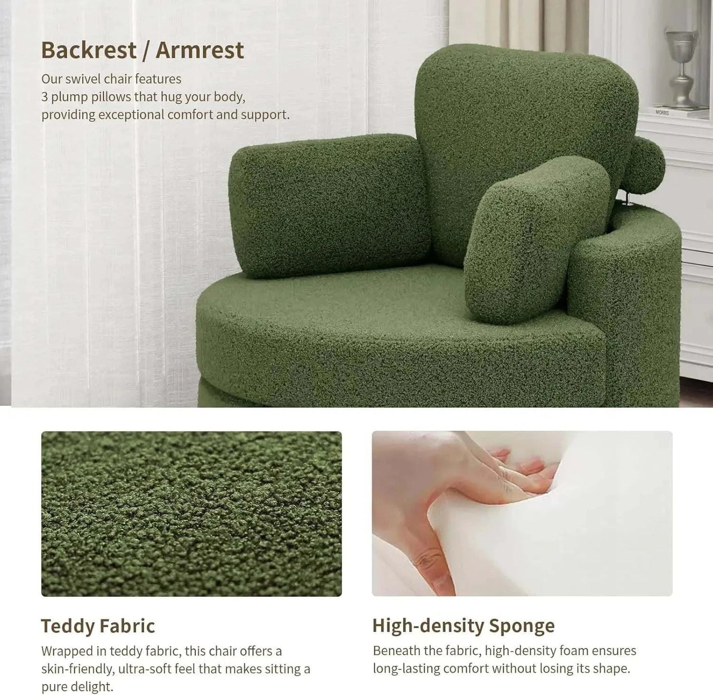 Cozy Round Reading Swivel Accent Chair โ With Ottoman & Pillow ๐๏ธElevate your living space with the Cozy Round Reading Swivel Accent Chair โ With Ottoman & Pillow ๐๏ธ Designed for both comfort and style, this chair features a Shop All I WantShop All I WantCorduroy Swivel Accent Chair โ