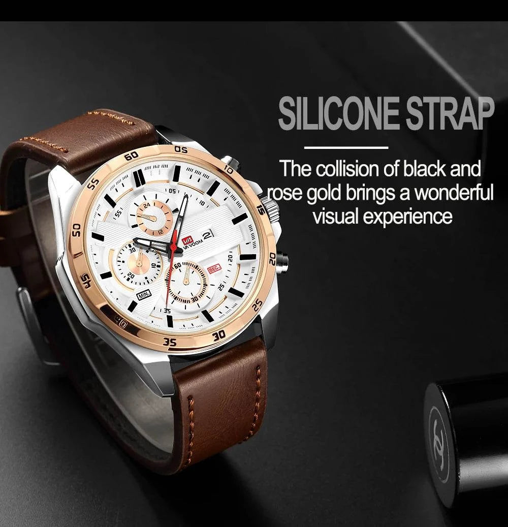 Men’s Sports Style Watch – 46mm Large Leather Racing Quartz Watch withThe Men’s Sports Style Watch is designed for the modern man who values both performance and style. This 46mm large watch features a striking black and rose gold coloShop All I WantShop All I WantSports Style Watch – 46mm Large Leather Racing Quartz Watch