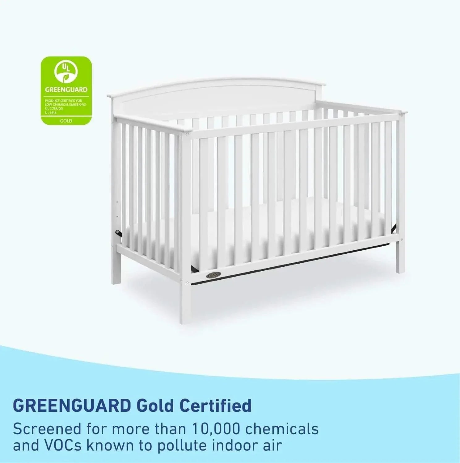 Shop All I Want Benton 5-in-1 Convertible Crib (White), GREENGUARD Gold Certified, ConThe Benton 5-in-1 Convertible Crib is the perfect blend of safety and style for your baby’s nursery. With its GREENGUARD Gold Certification, this crib ensures that yShop All I WantShop All I Want-1 Convertible Crib (White), GREENGUARD Gold Certified, Converts