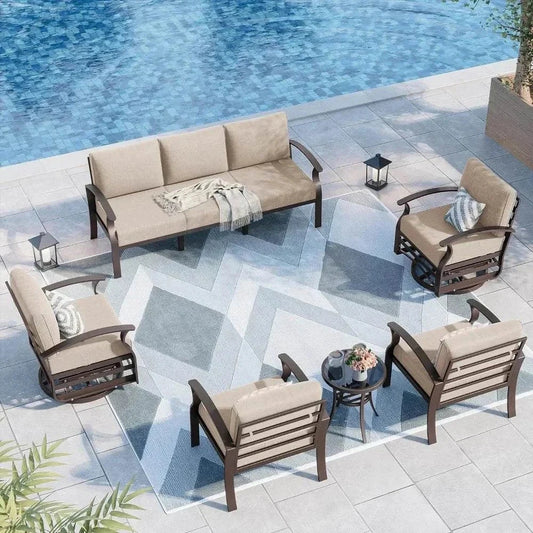 Shop All I Want 7-Piece Aluminum Patio Furniture Set, Modern Outdoor Sectional Sofa & Transform your outdoor space with the 7-Piece Aluminum Patio Furniture Set, Modern Outdoor Sectional Sofa & Swivel Chairs 🌞. This minimalist modern garden set iShop All I WantShop All I Want7-Piece Aluminum Patio Furniture Set, Modern Outdoor Sectional Sofa & Swivel Chairs 🌞