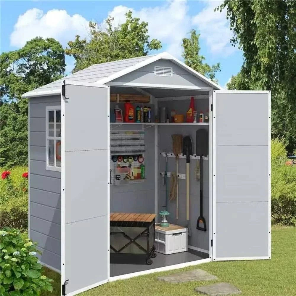 6x4 FT Outdoor Resin Storage Shed 🏡Maximize your outdoor space with this 6x4 FT Outdoor Resin Storage Shed 🏡, designed to keep your garden tools, outdoor furniture, or equipment organized and safe. TShop All I WantShop All I Want6x4 FT Outdoor Resin Storage Shed 🏡