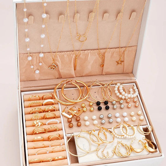 87 Pcs Boho Vintage Pearl Jewelry Set | Elegant Butterfly Pendant & EaDiscover elegance with this 87 pcs boho vintage pearl jewelry set. Featuring stunning zircon butterfly pendants, earrings, rings, and necklaces, this set is designedShop All I WantShop All I Want87 Pcs Boho Vintage Pearl Jewelry Set