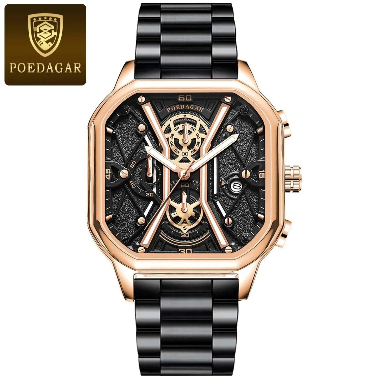 Shop All I Want Luxury Chronograph, Luminous Waterproof Square Dial, Leather Quartz WaMake a bold statement with the POEDAGAR Fashion Men’s Wristwatch, a luxury timepiece designed for the sophisticated man. This stylish chronograph features a strikingShop All I WantShop All I WantLuxury Chronograph, Luminous Waterproof Square Dial, Leather Quartz Watch ⌚💼