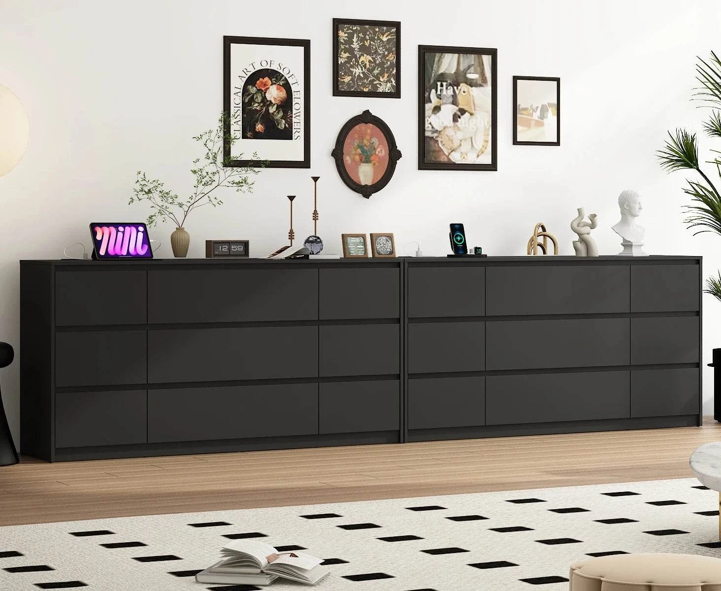 9-Drawer Dresser with Charging Station & Modern Design ⚡Keep your essentials organized in style with this 9-Drawer Dresser, featuring a built-in charging station for your devices. The modern design blends seamlessly into Shop All I WantShop All I Want9-Drawer Dresser