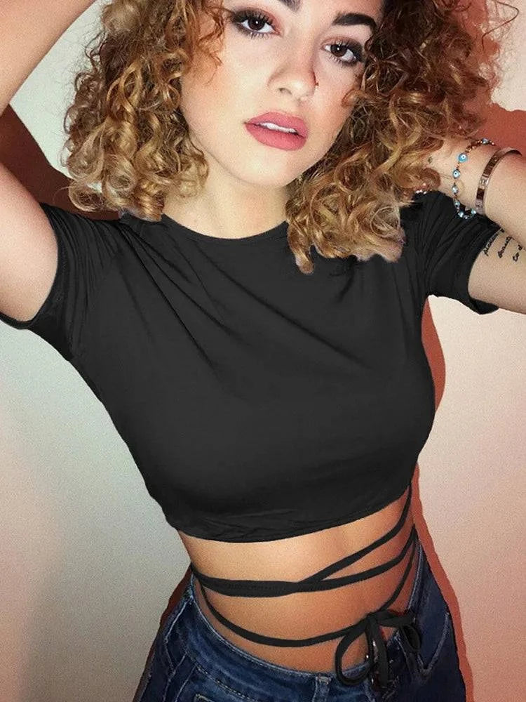 Sexy Black Crop Tops -LA sexy vibes 🌞Step into summer with confidence in this high-stretch, solid-color tee from Dozw. Perfect for high-street fashion enthusiasts, this short-sleeve top features an O-neSHOP ALL I WANTShop All I WantSexy Black Crop Tops -LA sexy vibes 🌞