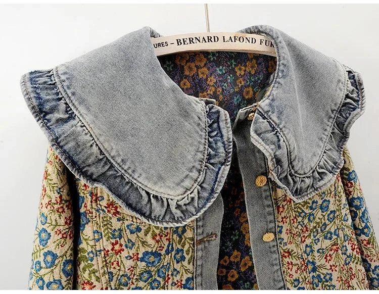 Denim Jacket for Women – Loose Short Cowboy Outerwear for Effortless CThe Jacquard Embroidery Peter Pan Collar Denim Jacket is a stylish and versatile addition to any woman's wardrobe. This loose-fitting, short cowboy outerwear featureShop All I WantShop All I WantWomen – Loose Short Cowboy Outerwear
