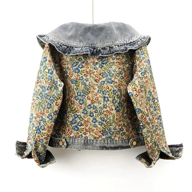 Denim Jacket for Women – Loose Short Cowboy Outerwear for Effortless CThe Jacquard Embroidery Peter Pan Collar Denim Jacket is a stylish and versatile addition to any woman's wardrobe. This loose-fitting, short cowboy outerwear featureShop All I WantShop All I WantWomen – Loose Short Cowboy Outerwear