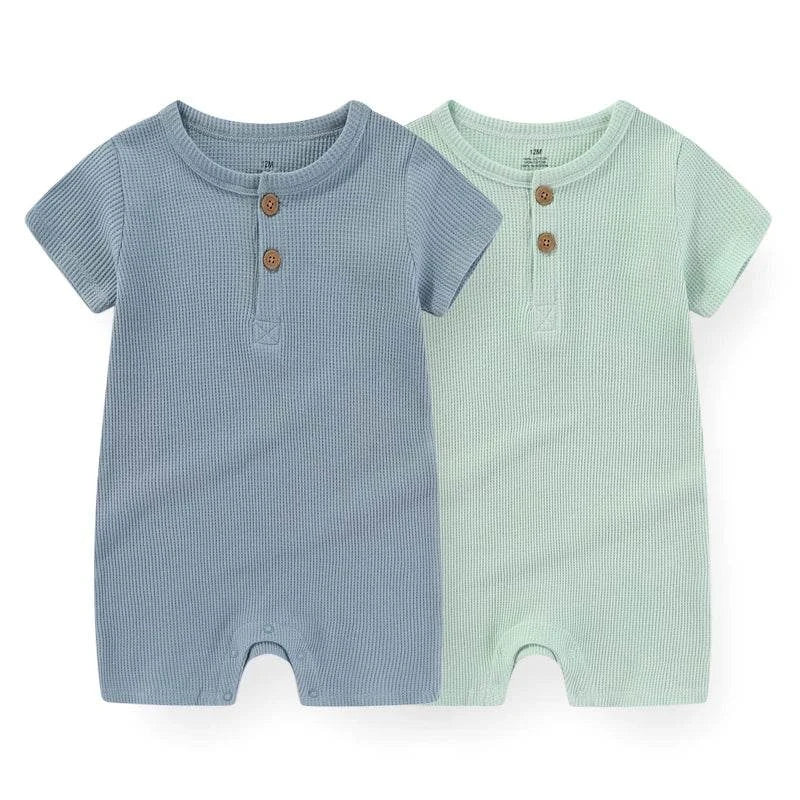 Newborn Baby Clothes – 2-Piece Waffle Print Rompers, Short Sleeves forDress your little one in style and comfort with these adorable 2-Piece Waffle Print Rompers. Designed for both boys and girls, these short-sleeved rompers are perfecShop All I WantShop All I WantNewborn Baby Clothes