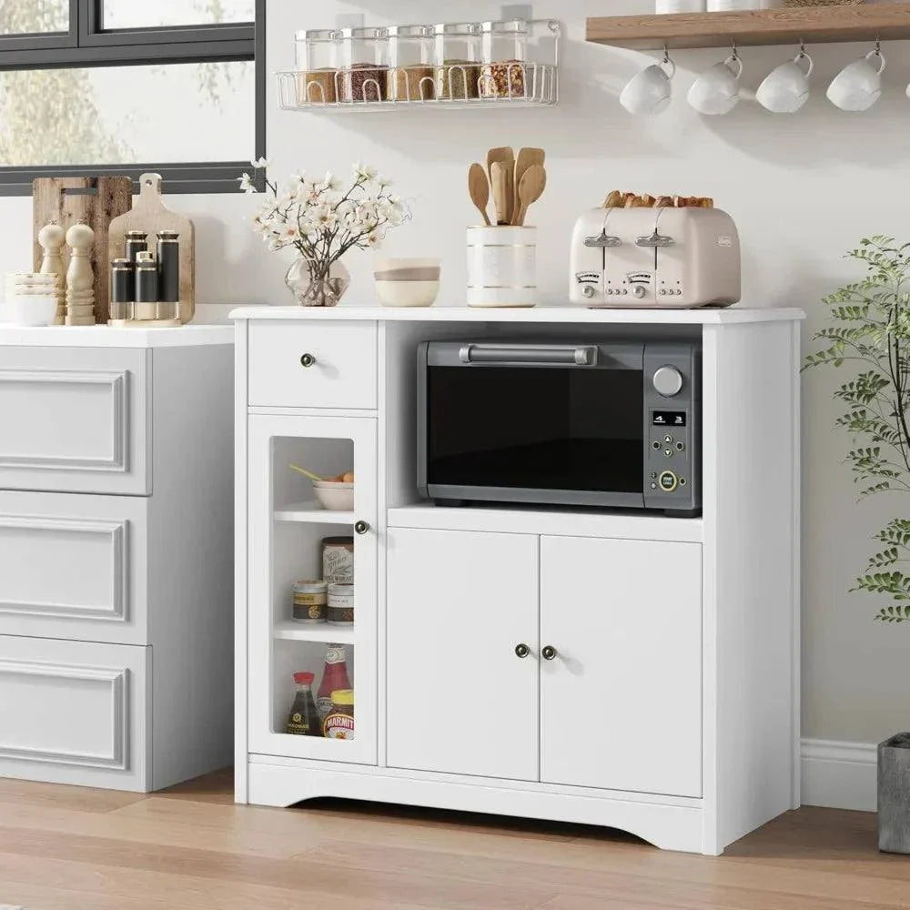 Shop All I Want Buffet Cabinet Sideboard with Doors & Drawer | Storage Cabinet with AdUpgrade your kitchen or dining room with this versatile Buffet Cabinet Sideboard. Featuring doors, a drawer, and adjustable shelves, it’s perfect for organizing yourShop All I WantShop All I WantAdjustable Shelves, Microwave Stand