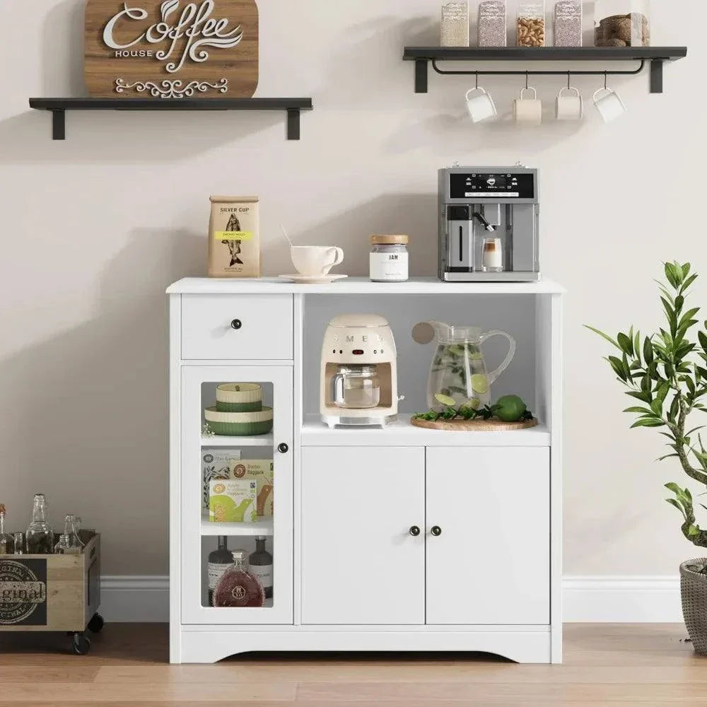 Shop All I Want Buffet Cabinet Sideboard with Doors & Drawer | Storage Cabinet with AdUpgrade your kitchen or dining room with this versatile Buffet Cabinet Sideboard. Featuring doors, a drawer, and adjustable shelves, it’s perfect for organizing yourShop All I WantShop All I WantAdjustable Shelves, Microwave Stand