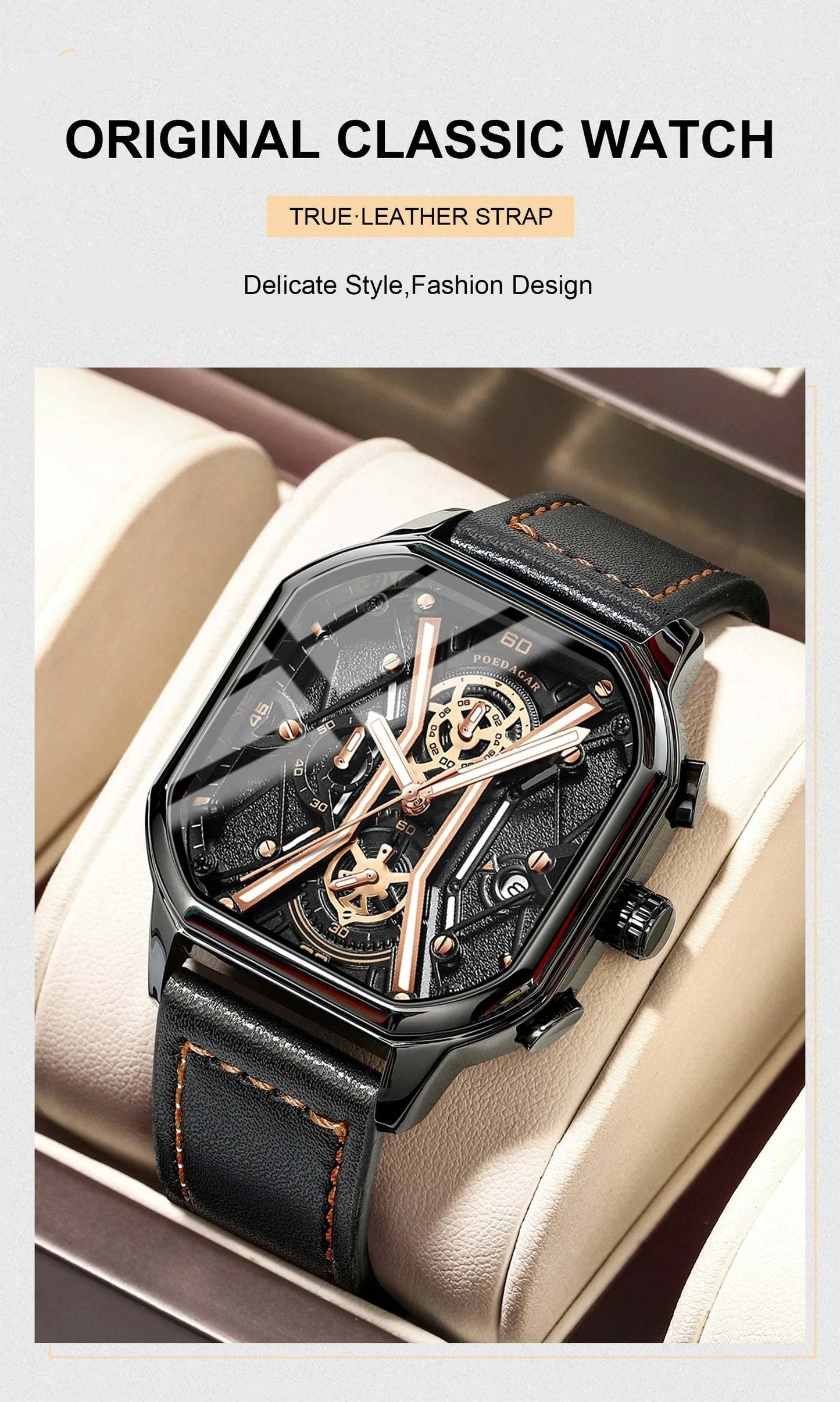 Shop All I Want Luxury Chronograph, Luminous Waterproof Square Dial, Leather Quartz WaMake a bold statement with the POEDAGAR Fashion Men’s Wristwatch, a luxury timepiece designed for the sophisticated man. This stylish chronograph features a strikingShop All I WantShop All I WantLuxury Chronograph, Luminous Waterproof Square Dial, Leather Quartz Watch ⌚💼