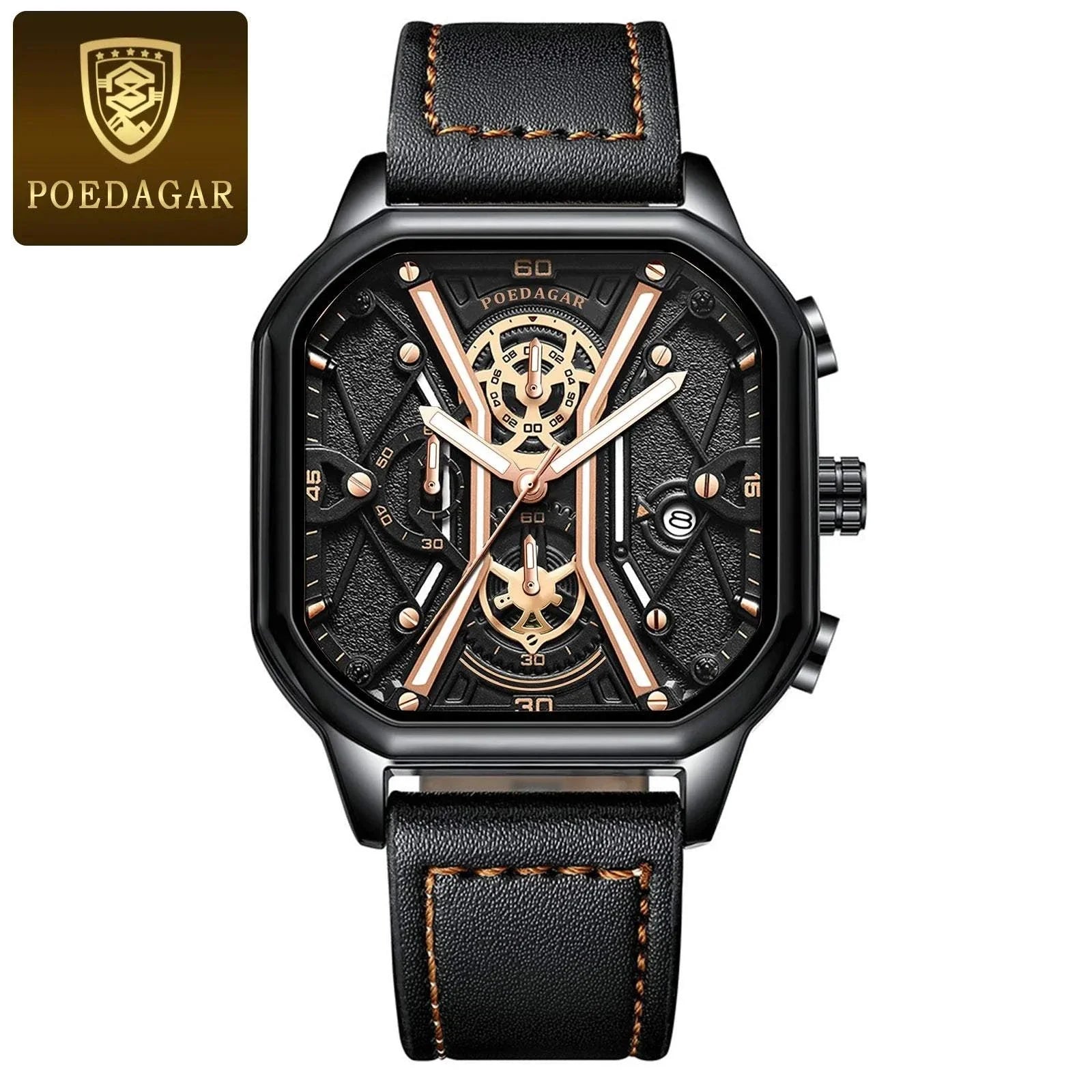 Luxury Watch Shop All I Want Luxury Chronograph, Luminous Waterproof Square Dial, Leather Quartz WaMake a bold statement with the POEDAGAR Fashion Men’s Wristwatch, a luxury timepiece designed for the sophisticated man. This stylish chronograph features a strikingShop All I WantShop All I WantLuxury Chronograph, Luminous Waterproof Square Dial, Leather Quartz Watch ⌚💼