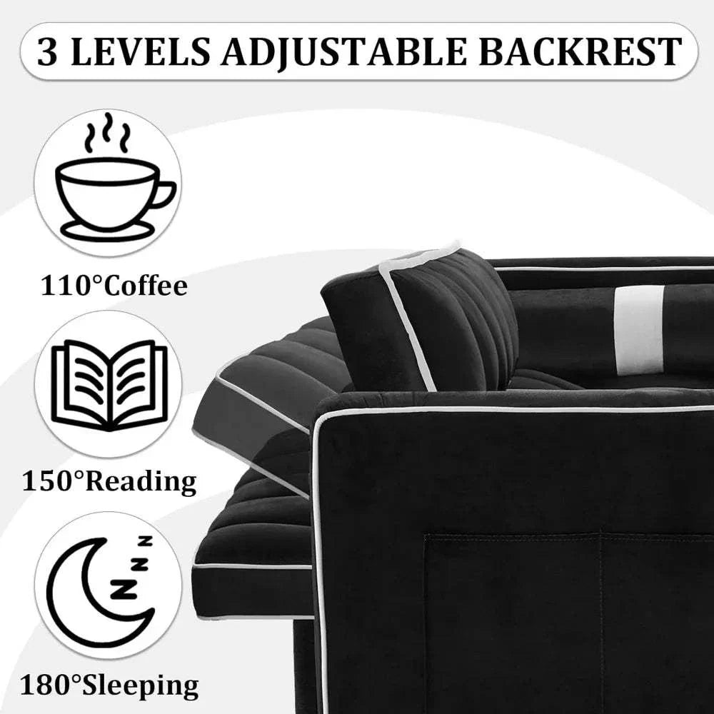 Modern Living Room Furniture Shop All I Want Convertible Sofa Bed with USB Ports: Relax & Recharge 🛋️ | 55” ModernUpgrade your living space with the Convertible Sofa Bed that combines comfort, functionality, and modern style. This 55" velvet sofa bed features an adjustable backrShop All I WantShop All I Want55” Modern Velvet, Adjustable Backrest