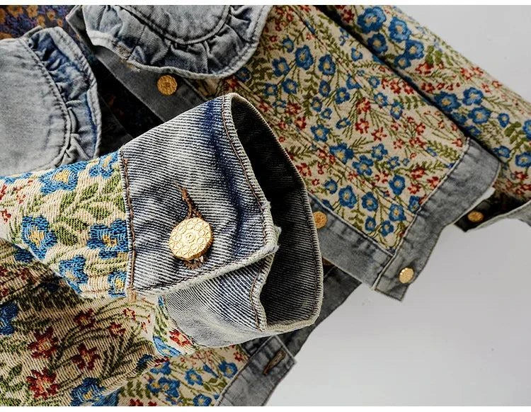 Denim Jacket for Women – Loose Short Cowboy Outerwear for Effortless CThe Jacquard Embroidery Peter Pan Collar Denim Jacket is a stylish and versatile addition to any woman's wardrobe. This loose-fitting, short cowboy outerwear featureShop All I WantShop All I WantWomen – Loose Short Cowboy Outerwear