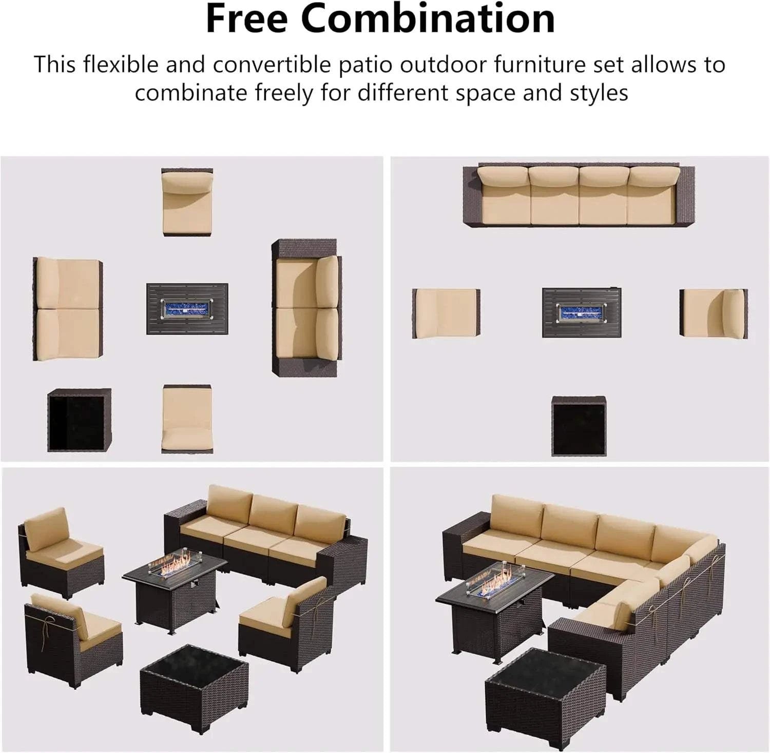 7-Piece Patio Sofa Set | Wicker Sectional with Glass Table 🌞Upgrade your outdoor living space with this beautiful 7-Piece Patio Sofa Set. Featuring a comfortable wicker sectional and a stylish glass table, this set is perfectShop All I WantShop All I Want7-Piece Patio Sofa Set